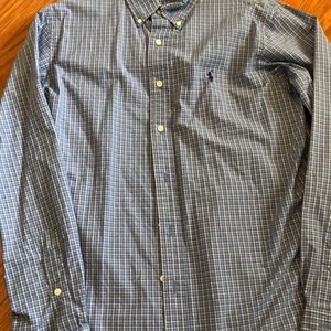 Ralph Lauren blue and white plaid button down